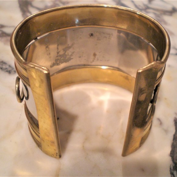 Wide Cuff Bracelet with Red Stones - Picture 4 of 6